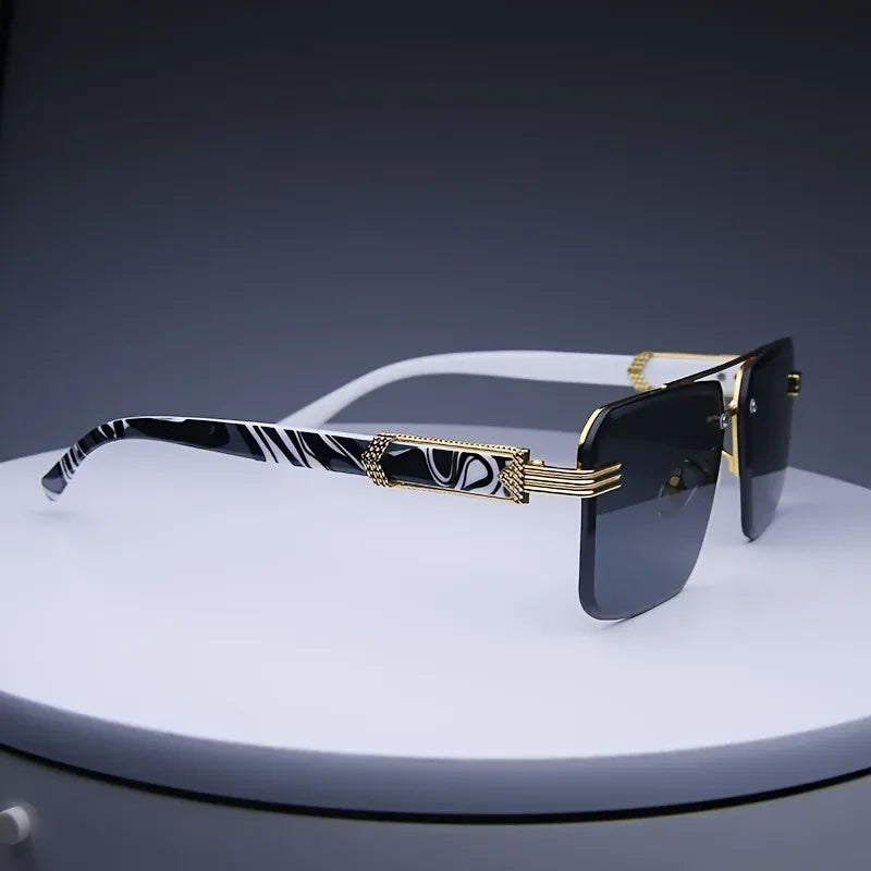 Fashion Rimless Sunglasses | Frameless Small Square UV Protection Shades for Men & Women