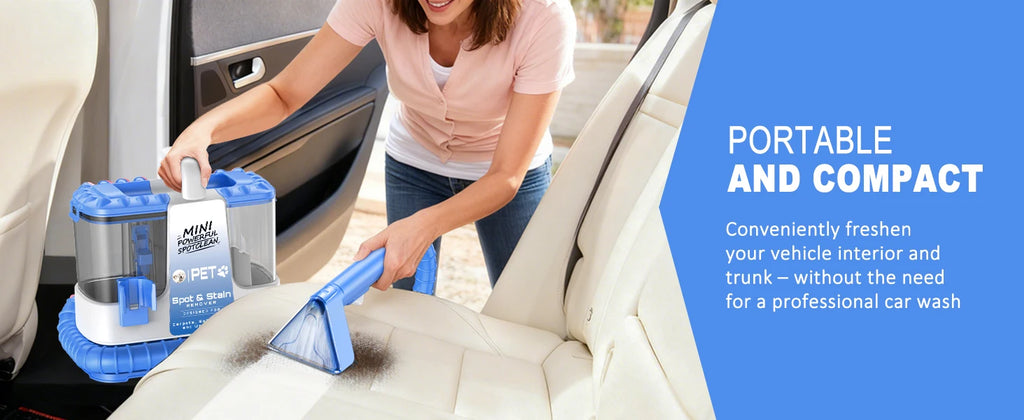 Carpet & Upholstery Cleaner Machine — 32Kpa Powerful Suction, 5 Cleaning Tools, Lightweight for Rug, Car Seats, Pets & Stairs