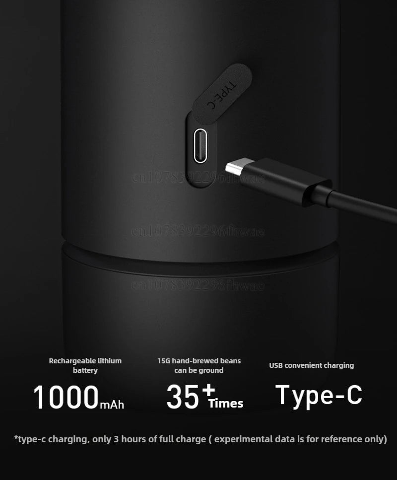 TIMEMORE Whirly 01s USB Portable Electric Coffee Grinder – Automatic Hand-Brewed Bean Grinder for Home & Travel