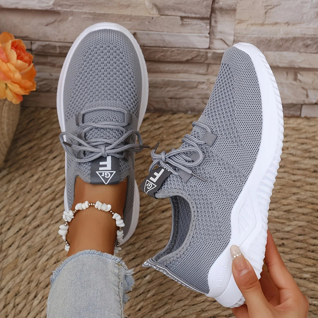 Women's Knit Leisure Sports Shoes – Soft Sole Running & Tennis Sneakers