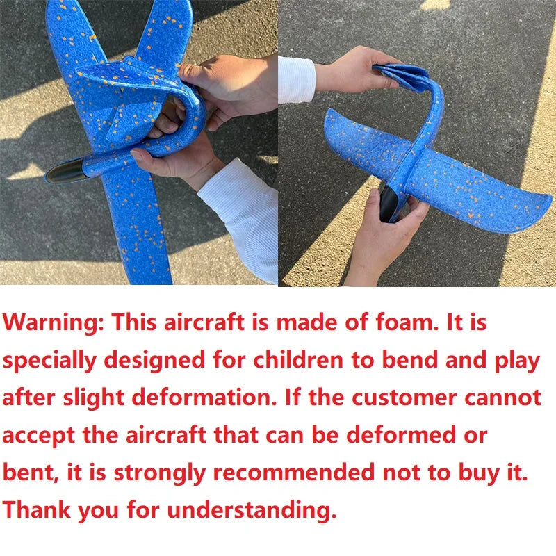 50cm Hand Throw EPP Foam Glider Plane – 2.4G Remote Control Outdoor Airplane for Kids