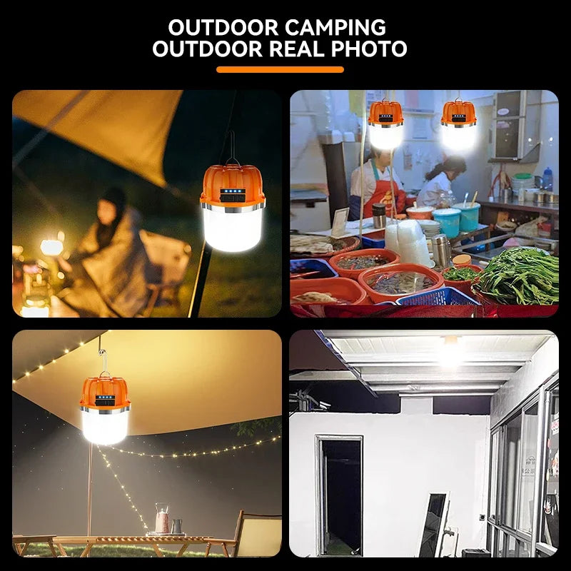 LONGRIVER LED Camping Lantern – USB Rechargeable, Power Bank, 4-Mode, 8–48hr Runtime, IPX4 Outdoor Light