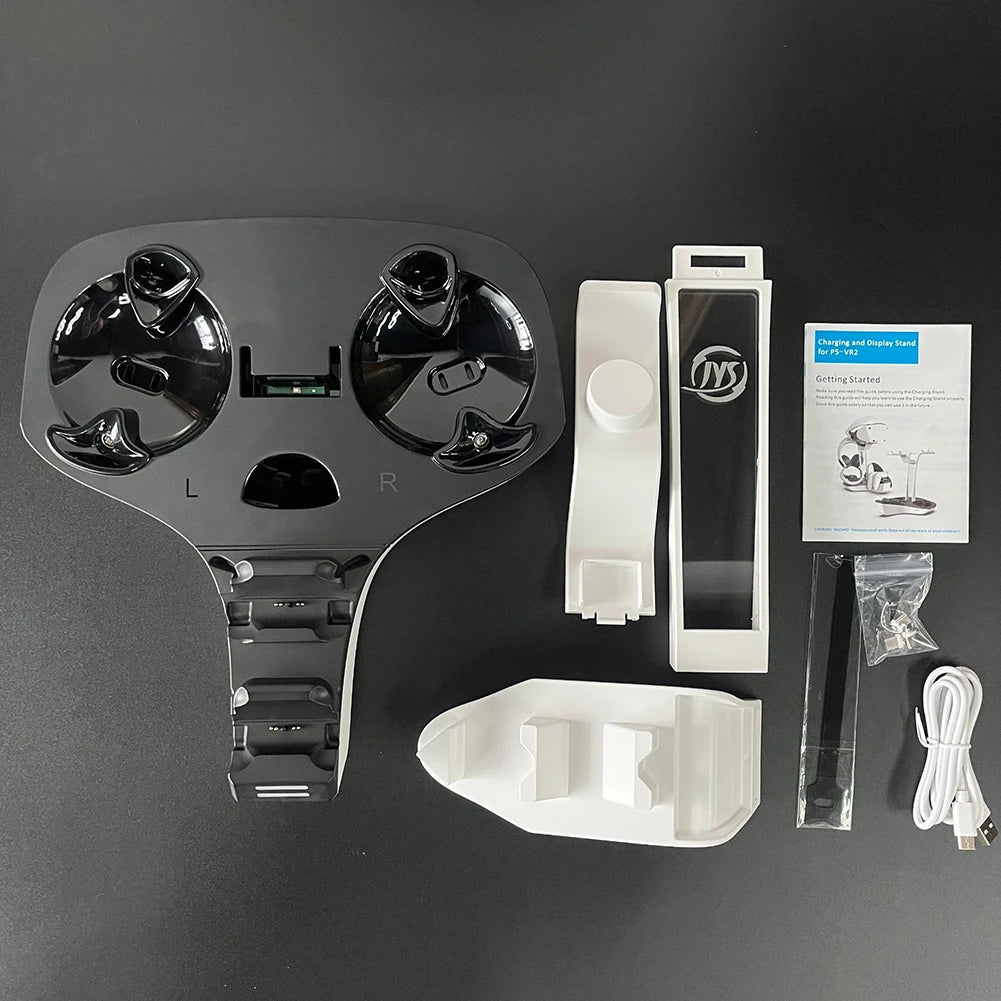 PS5 & PSVR2 Charging Dock – Controller Charger Station with LED Indicator & Headset Stand