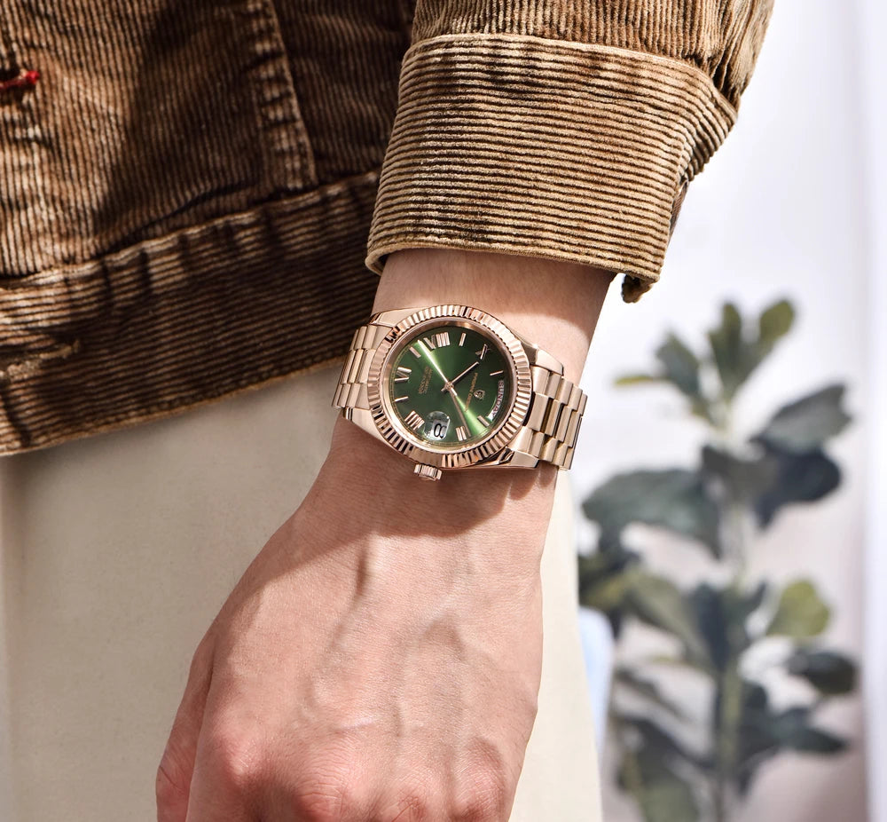 PAGANI DESIGN DD36 Men's Automatic Watch | Rose Gold Luxury Mechanical Sapphire Mirror Wristwatch