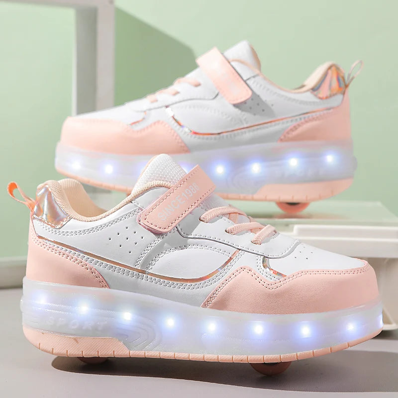 Children's LED Light Roller Skates – Multi-Functional Detachable Wheel Shoes, Size 29-41 for Students