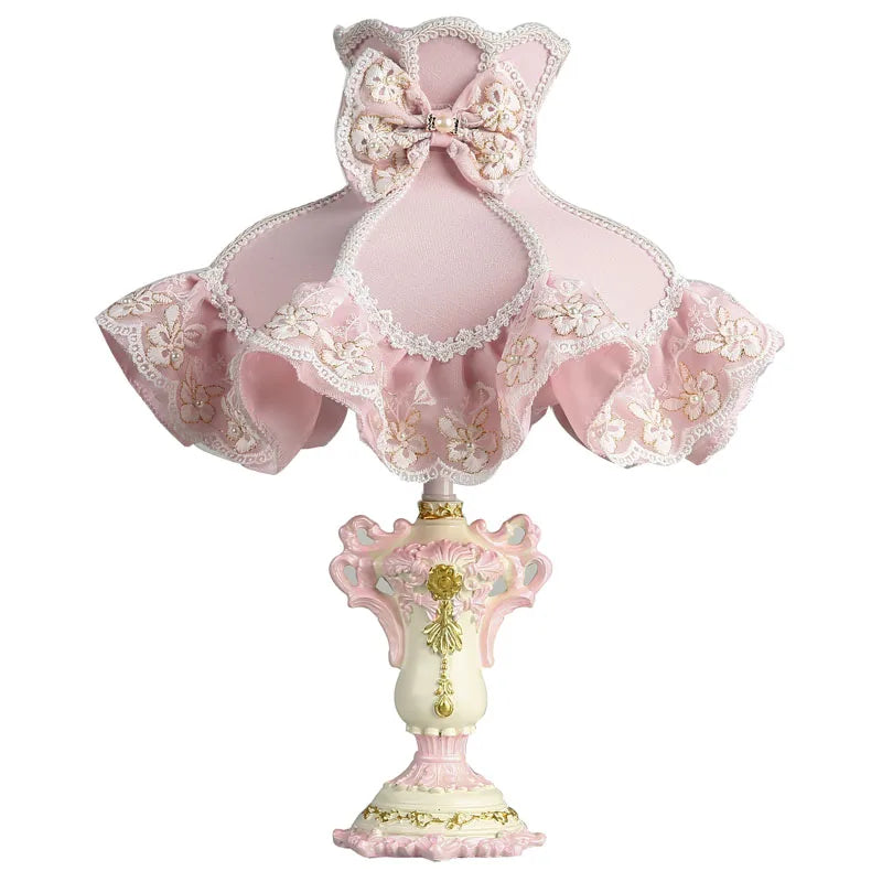 Pink Table Lamp – Decorative Fabric Shade