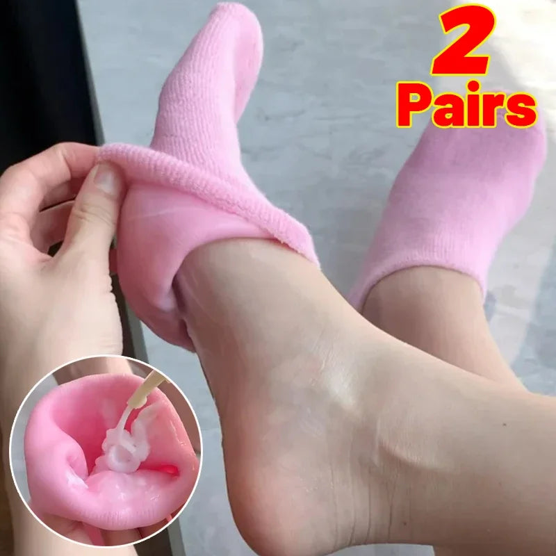 Silicone Moisturizing Hand & Foot Mask Socks – Reusable Exfoliating Gloves