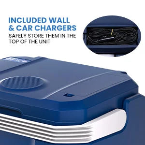 35QT Electric Cooler — Portable Car Refrigerator & Plug-In Cooler with 12V DC & AC Power, Locking Handle for Camping, Road Trips & Home Use