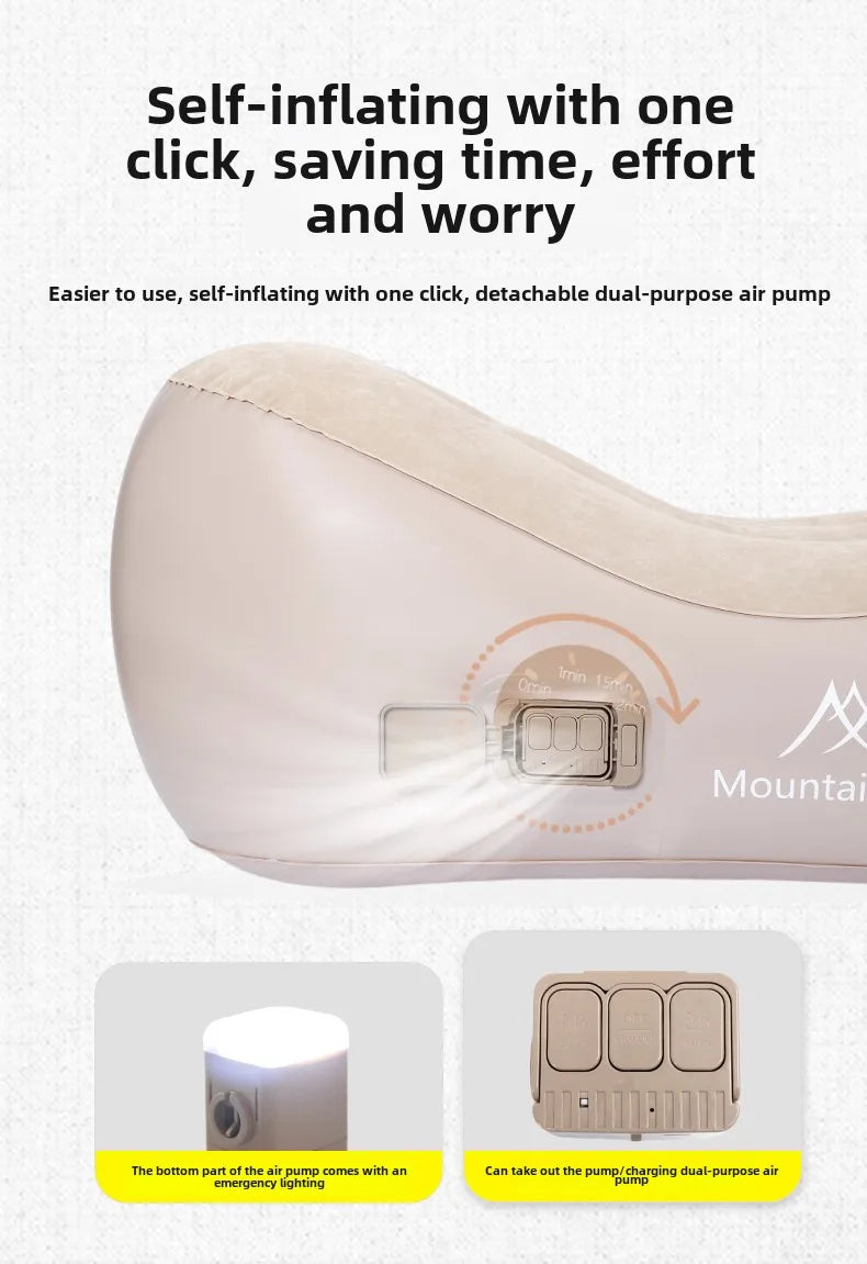 Inflatable Outdoor Air Sofa Bed – Automatic Self-Inflating Camping Sleeping Mat, 180x75x58CM