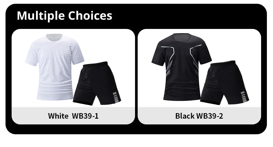 Men's Quick-Dry Short Sleeve & Shorts Set – Plus Size Leisure Running Fitness 2–6 Piece