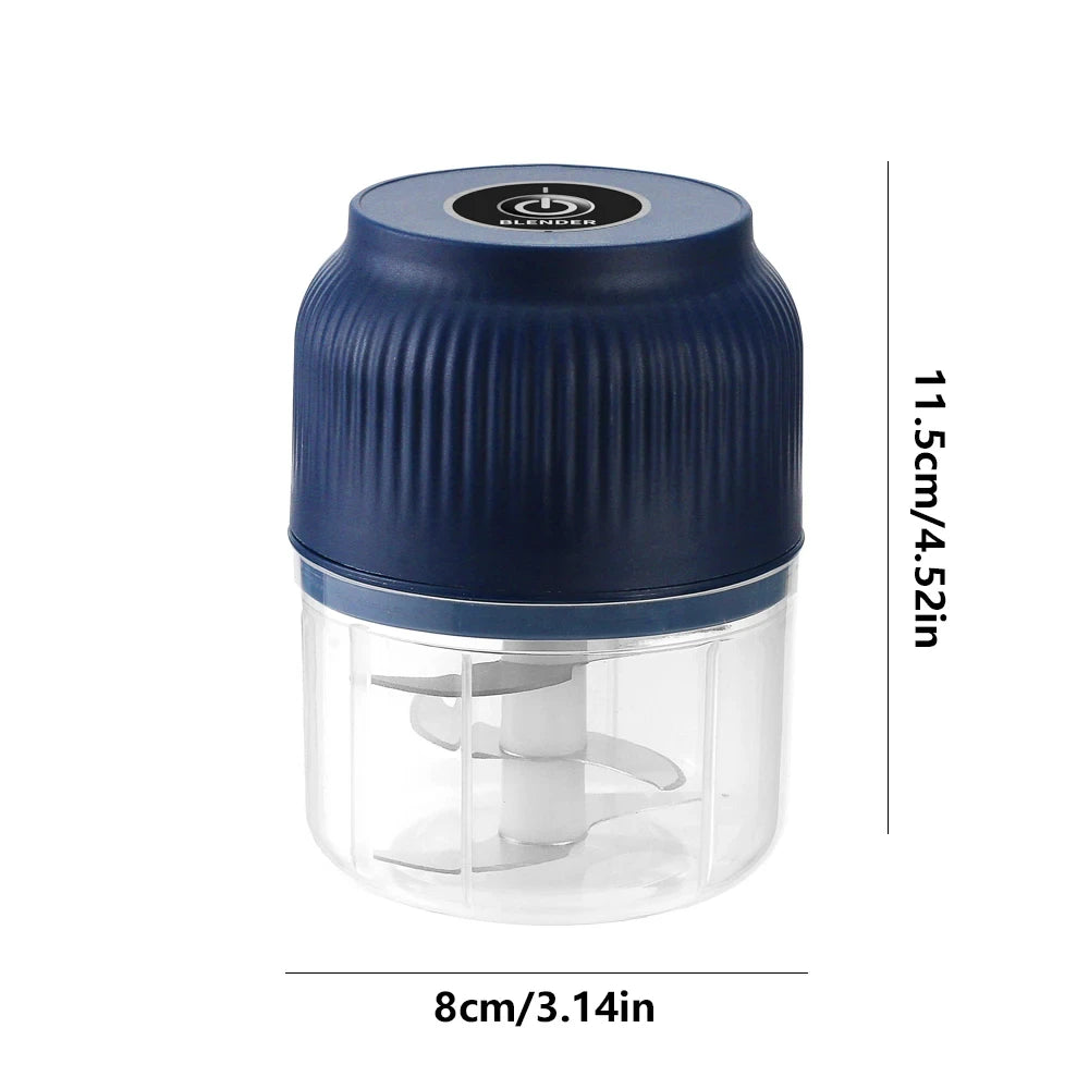 250ML Mini Wireless USB Vegetable Chopper & Garlic Crusher — Rechargeable Electric Food Chopper