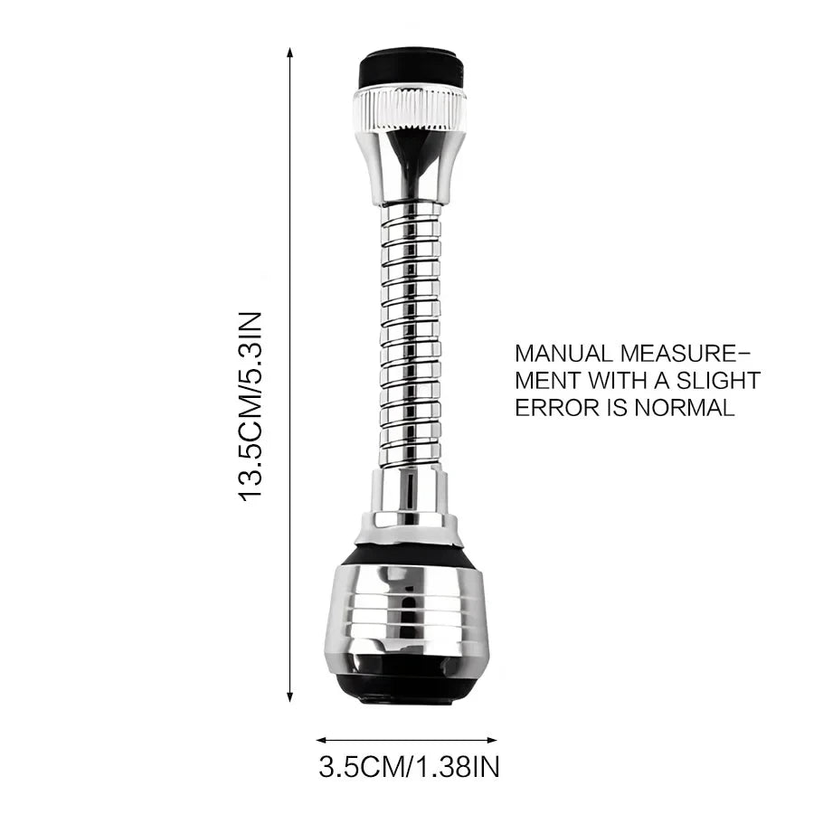 Less Splash. Less Waste. — Stainless Steel Faucet Sprinkler & Water-Saving Extender | Rotating, Splash-Proof, Easy Install, Kitchen & Bathroom