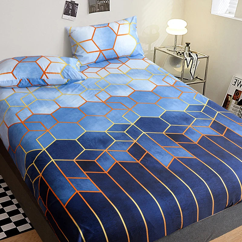 Printed Fitted Bedsheet – Super Soft Mattress Protector, Queen & King, No Pillowcase