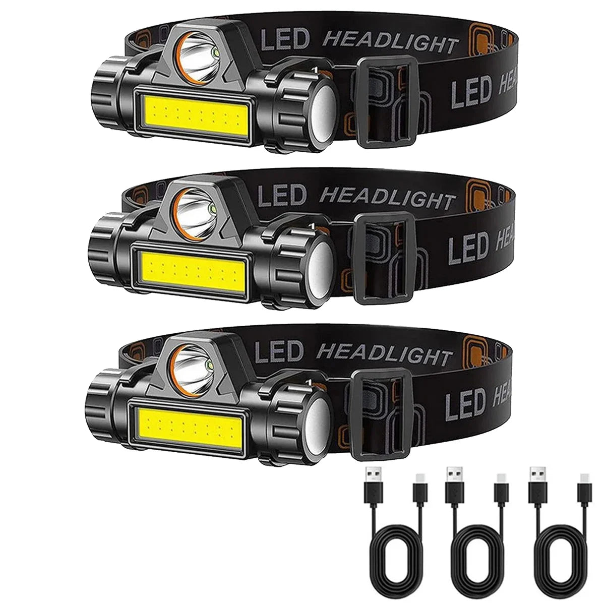 Rechargeable COB LED Magnetic Headlamp — Wide-Beam Work Light with Hands-Free Wear