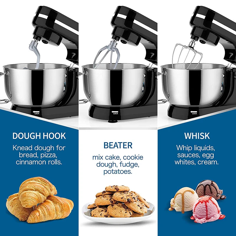 1000W Stand Mixer & Food Processor – 8+P Speed Electric Blender, Egg Whisk, Desktop Kitchen Mixer with Bowl
