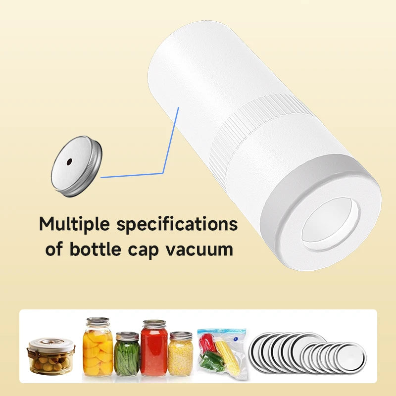 Wireless Handheld Food Vacuum Sealer – Bag & Jar Sealing Pump for Regular & Wide Mouth Mason Jars