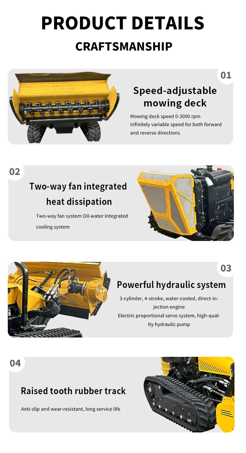 Remote Control Crawler Forestry Mulcher – Yanmar Diesel Hillside Grass & Weed Mower
