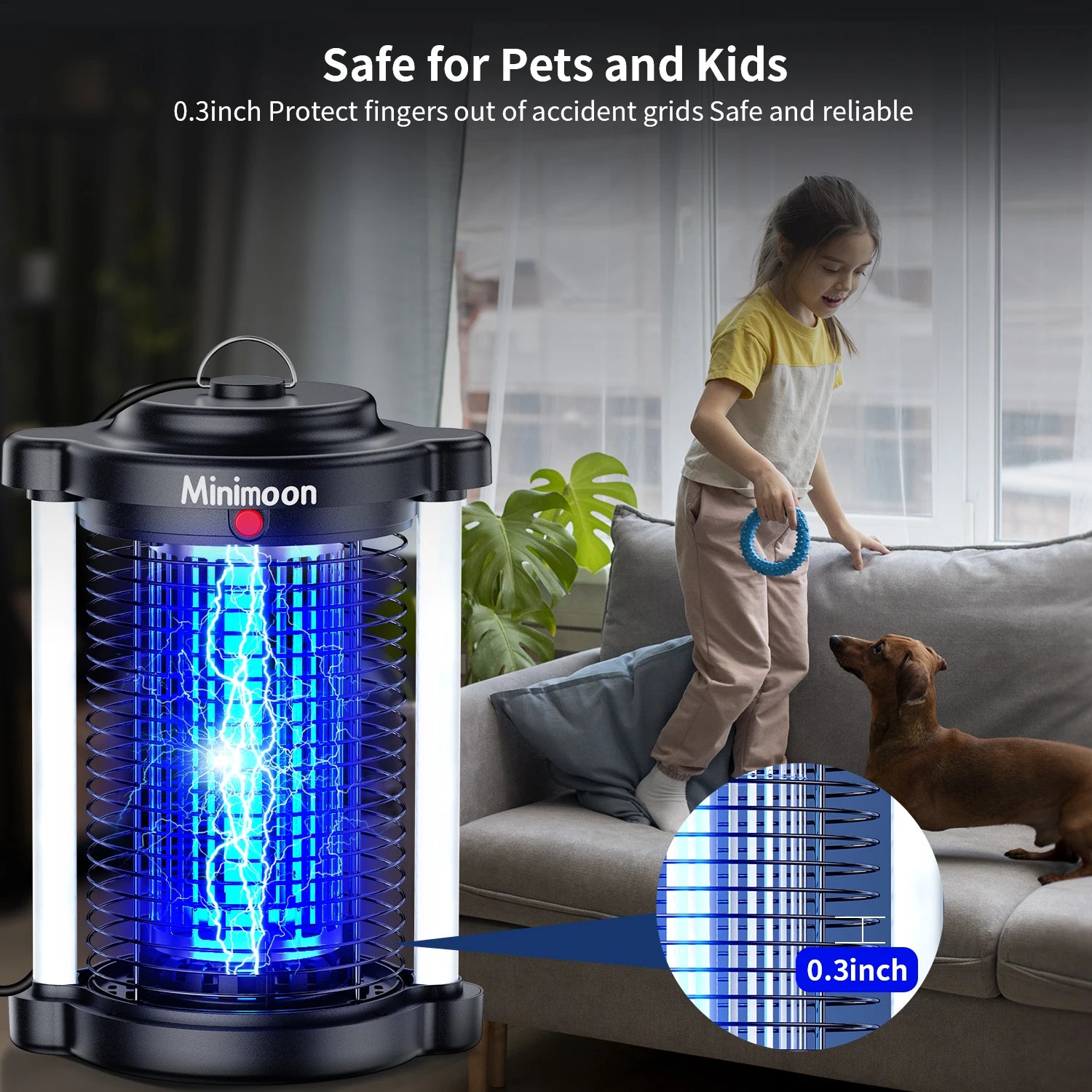 Outdoor Bug Zapper 4200V 15W — LED Mosquito Zapper & Electric Fly Trap for Yard & Backyard
