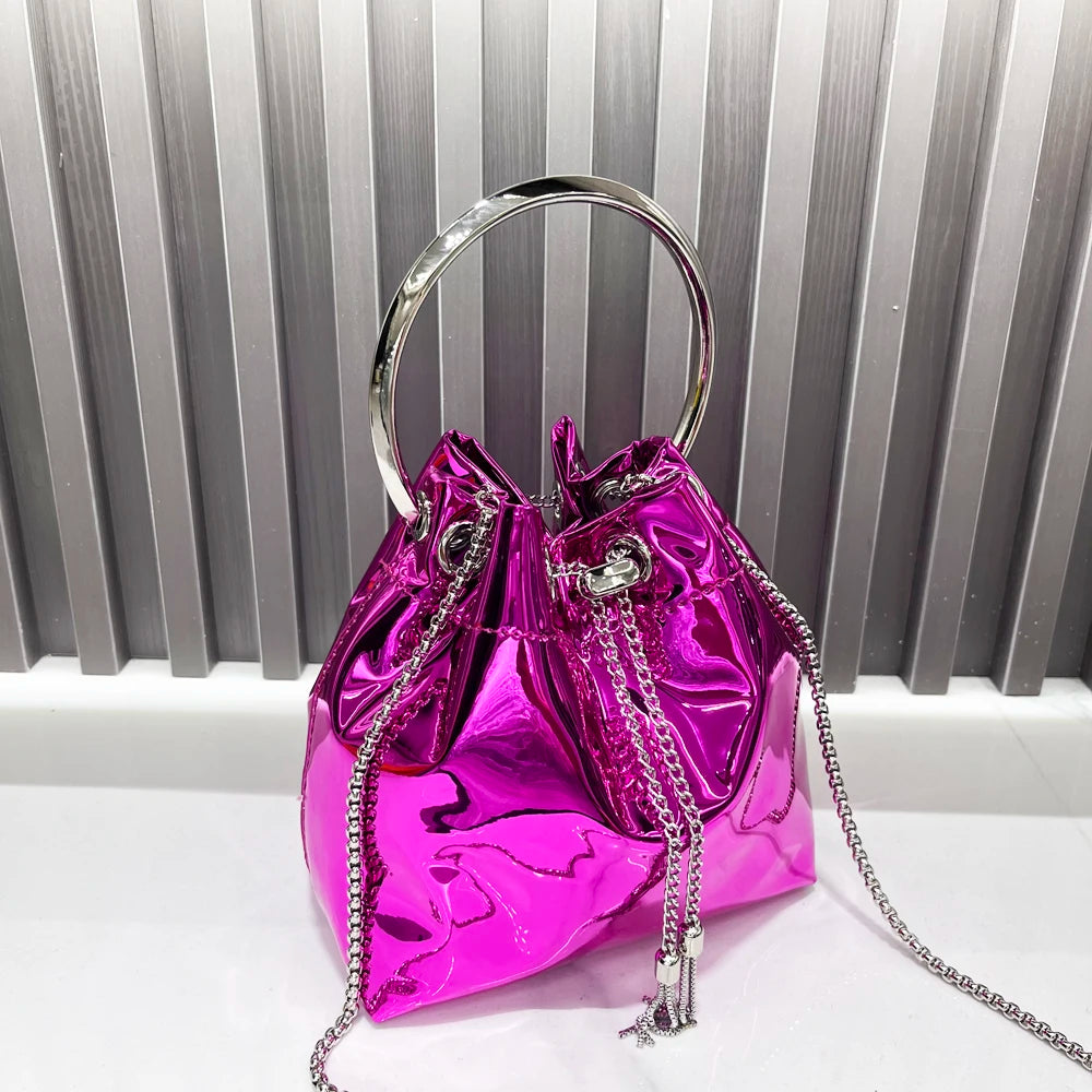 Luxury Evening Clutch Bucket Bag – Designer Shoulder Purse for Banquet & Party