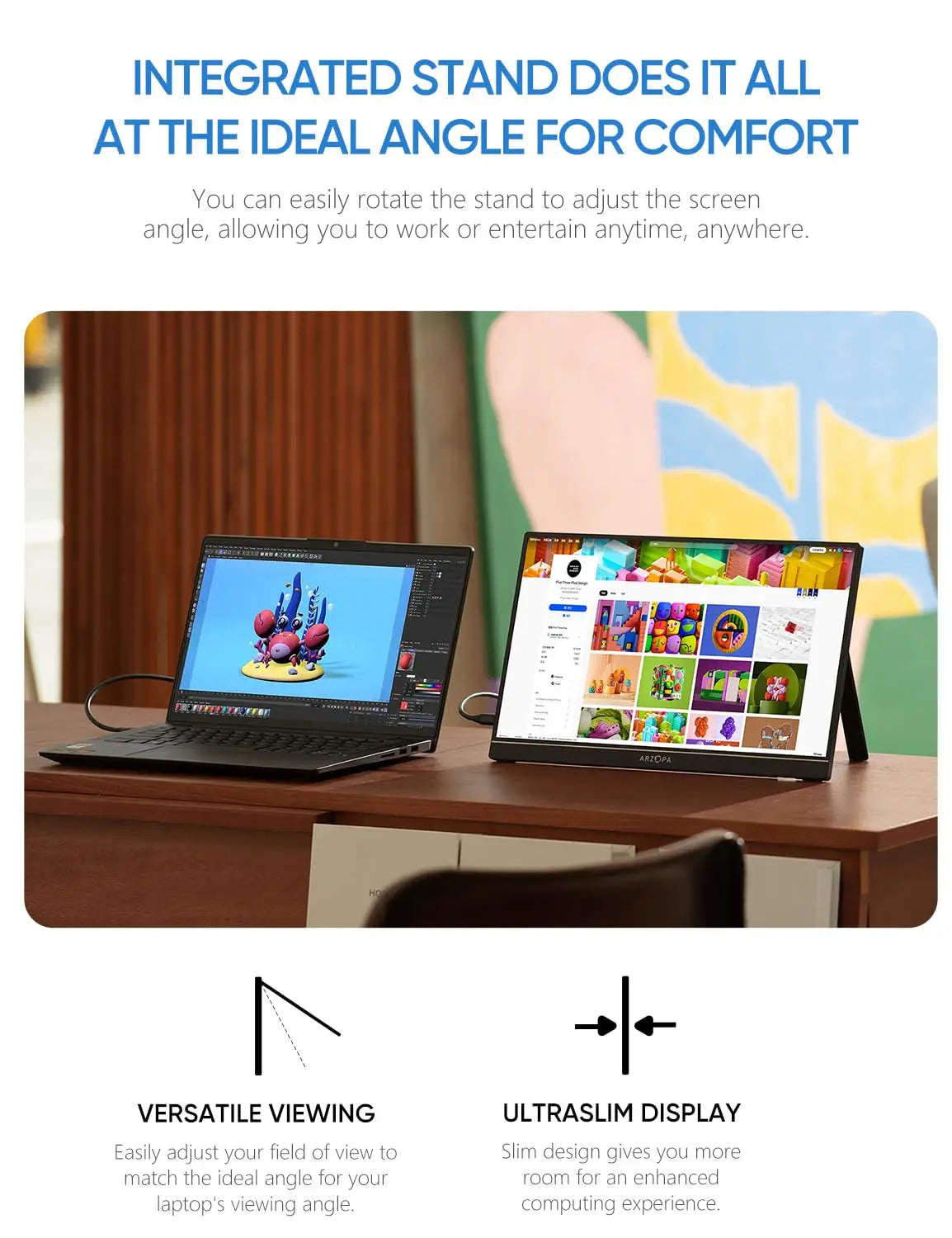 15.6-Inch Portable Monitor – Full HD IPS & Dual Speakers