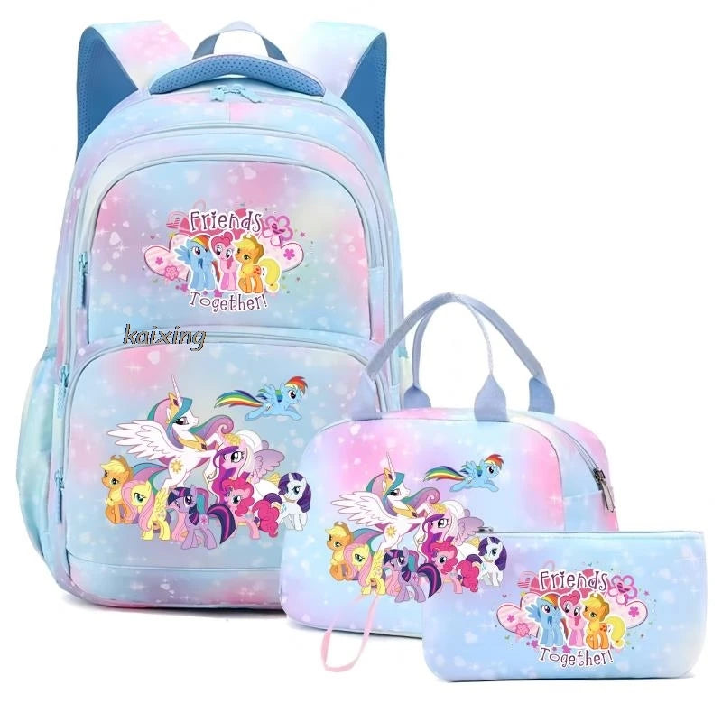 My Little Pony 3-Piece Kids Backpack Set – School Bag, Lunch Bag & Pencil Case