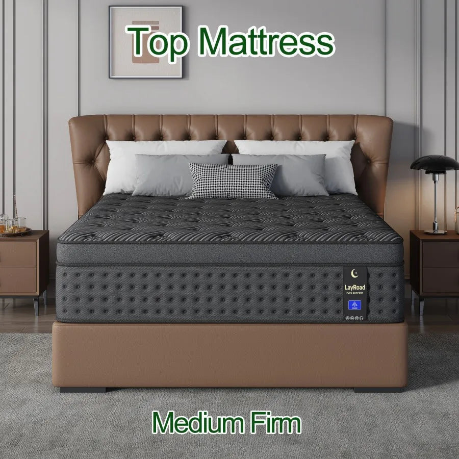 LayRoad 12"/14" Memory Foam Spring Mattress – Medium Firmness, Pressure Relief, Single to King Boxed