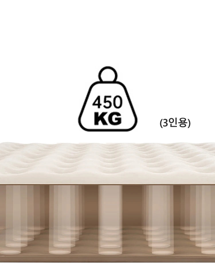 Glamping Air Mattress with Built-In Pump – Thickened Outdoor & Home Sleeping Mat, 450KG Capacity