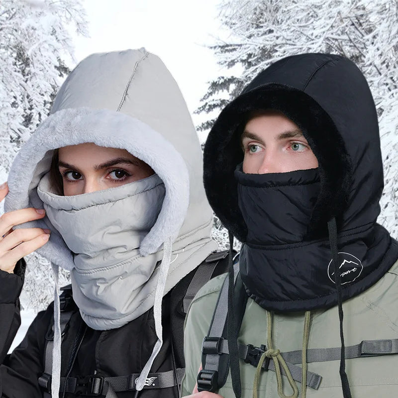 Plush Winter Balaclava Hood with Face and Neck Cover