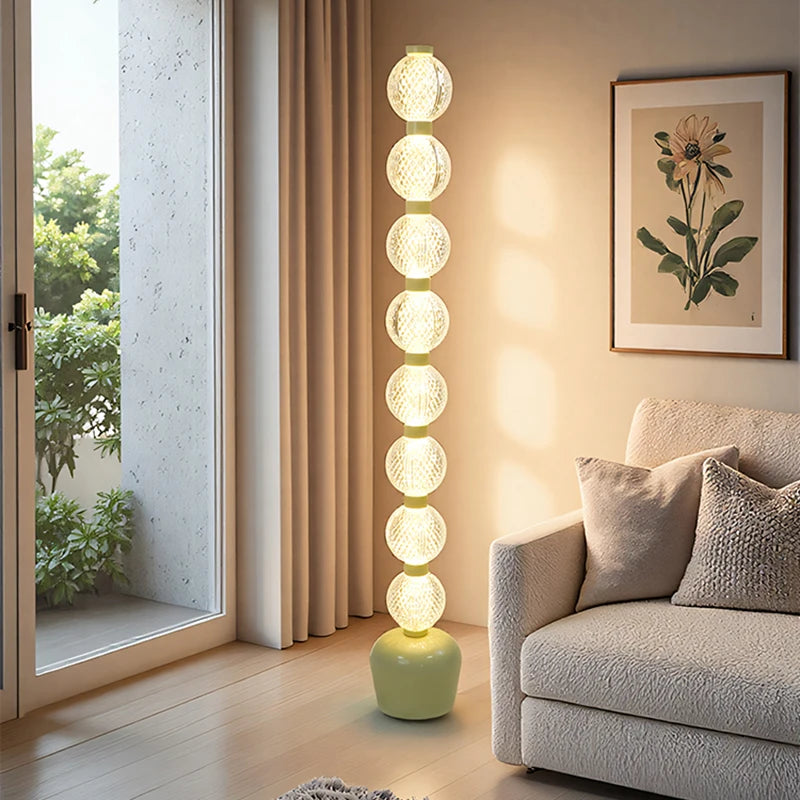 Globe Floor Lamp – Eight-Light Vertical Design