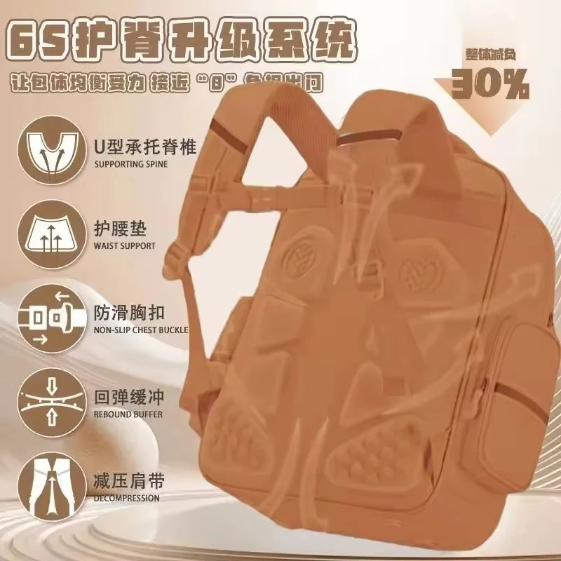 Capybara Anime Kids Backpack – Large Capacity Nylon School Bag for Boys & Girls Back to School
