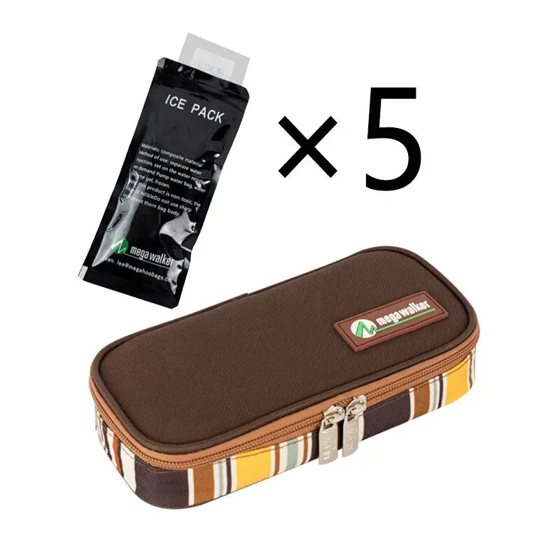 Portable Insulated Insulin Cooler Bag – Nylon Aluminum Foil Diabetic Travel Case with Gel Packs & Thermometer