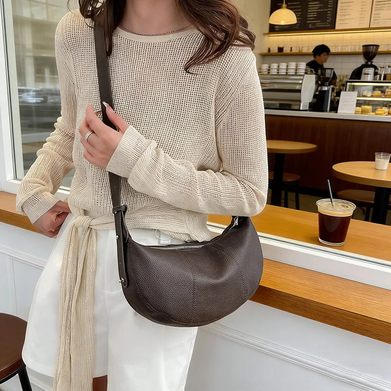 badiman 100% Genuine Cowhide Leather Tote Shoulder Crossbody Bag – Vintage Rivet Sequin Commuter Handbag for Women