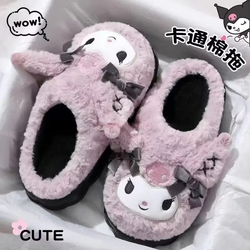 Sanrio Kuromi Cartoon Cotton Anti-Slip Home Slippers — Cute Indoor Slippers