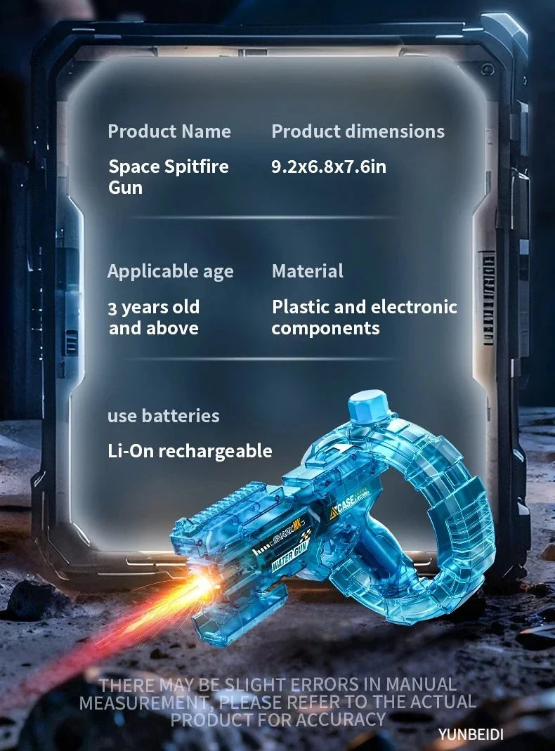 Electric Water Gun with Flashing Function That Continuously Delivers Powerful Water Spray Summer Outdoor Toy Children's Gift