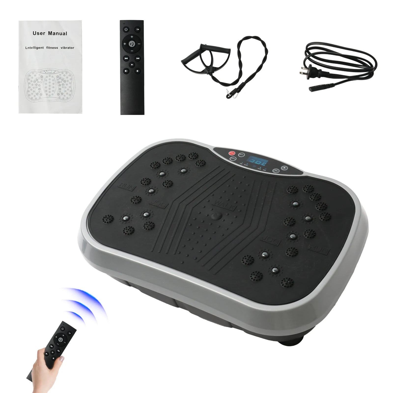 Vibration Plate Exercise Machine — 200W Full-Body Platform with 99 Speed Levels, Resistance Bands & Remote