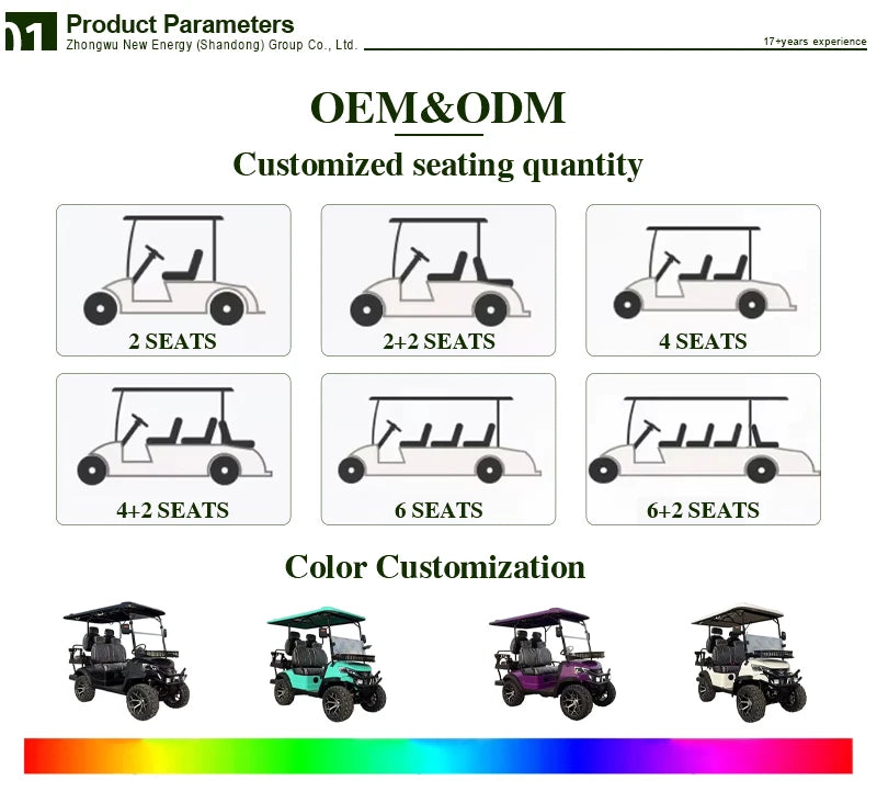 4 / 6 Seat Electric Golf Cart — Club Car Style Off-Road Electric Carrito with G-Wagon Seats & Petrol Option