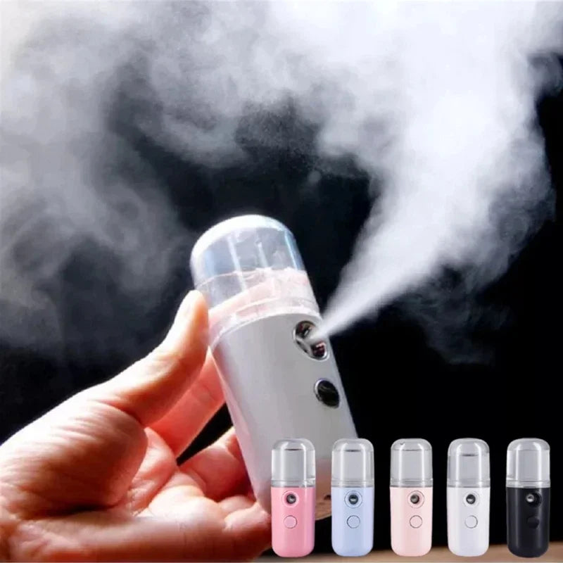 Portable Nano Mist Facial Steamer — USB Rechargeable Deep Hydration Skin Care for Home & Travel