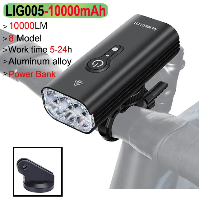 NEWBOLER 10000mAh Smart Bicycle Light – 10000LM Waterproof USB Rechargeable MTB Road Cycling Lamp