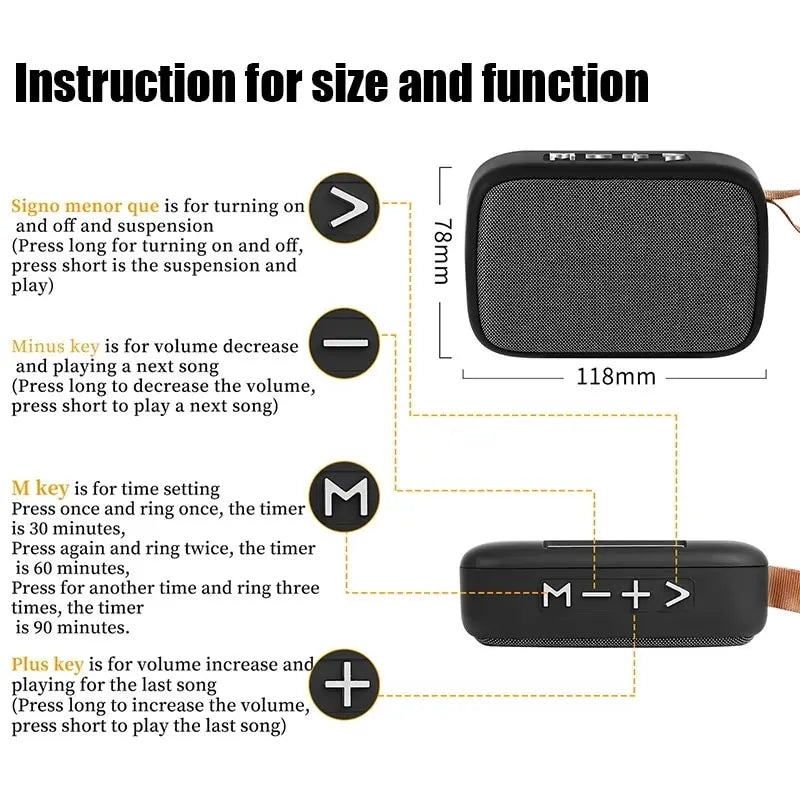 Big Sound. Small Package. — Portable Bluetooth 5.0 Mini Fabric Speaker | 3D Stereo HiFi, TF Card, FM Radio, Rechargeable, 5 Colors