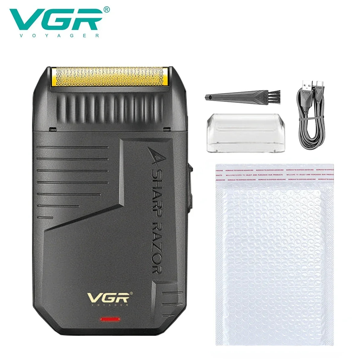 VGR V-375 Professional Foil Electric Shaver – Rechargeable, Pop-Up Trimmer, USB-C Fast Charge