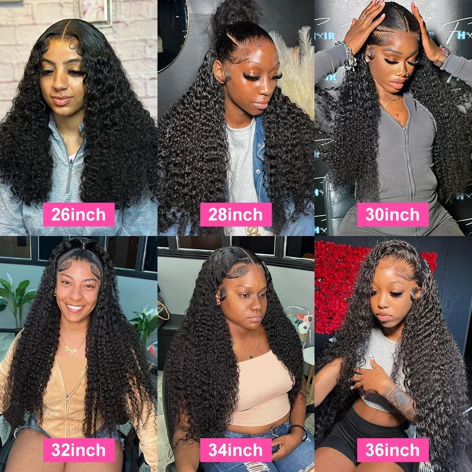Rosabeauty 34 36inch Hd 13x4 13x6 Curly Wigs Deep Wave Frontal Wig Brazilian Curly Human Hair Wig Loose Water Wave Wig For Women