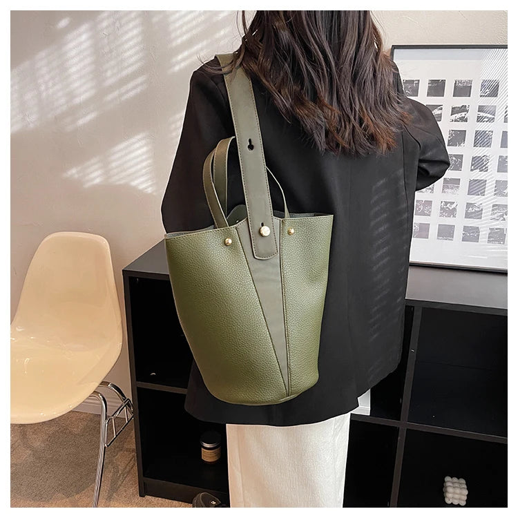 Luxury PU Bucket Bag – Trending Crossbody Shoulder Tote for Women 2026