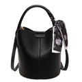 Fashion Simple PU Leather Bucket Shoulder Bag – Luxury Commuter Handbag for Women