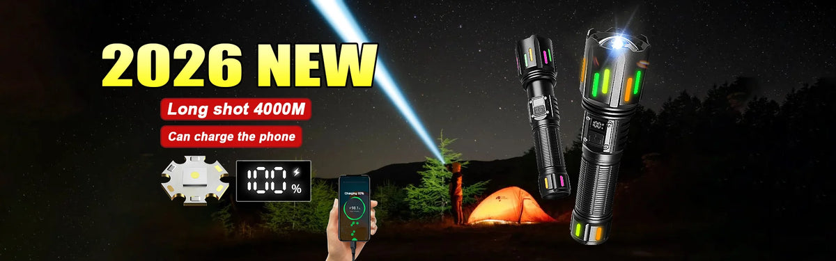 78000000LM Ultra Bright LED Flashlight – USB Rechargeable Long Range Tactical Torch