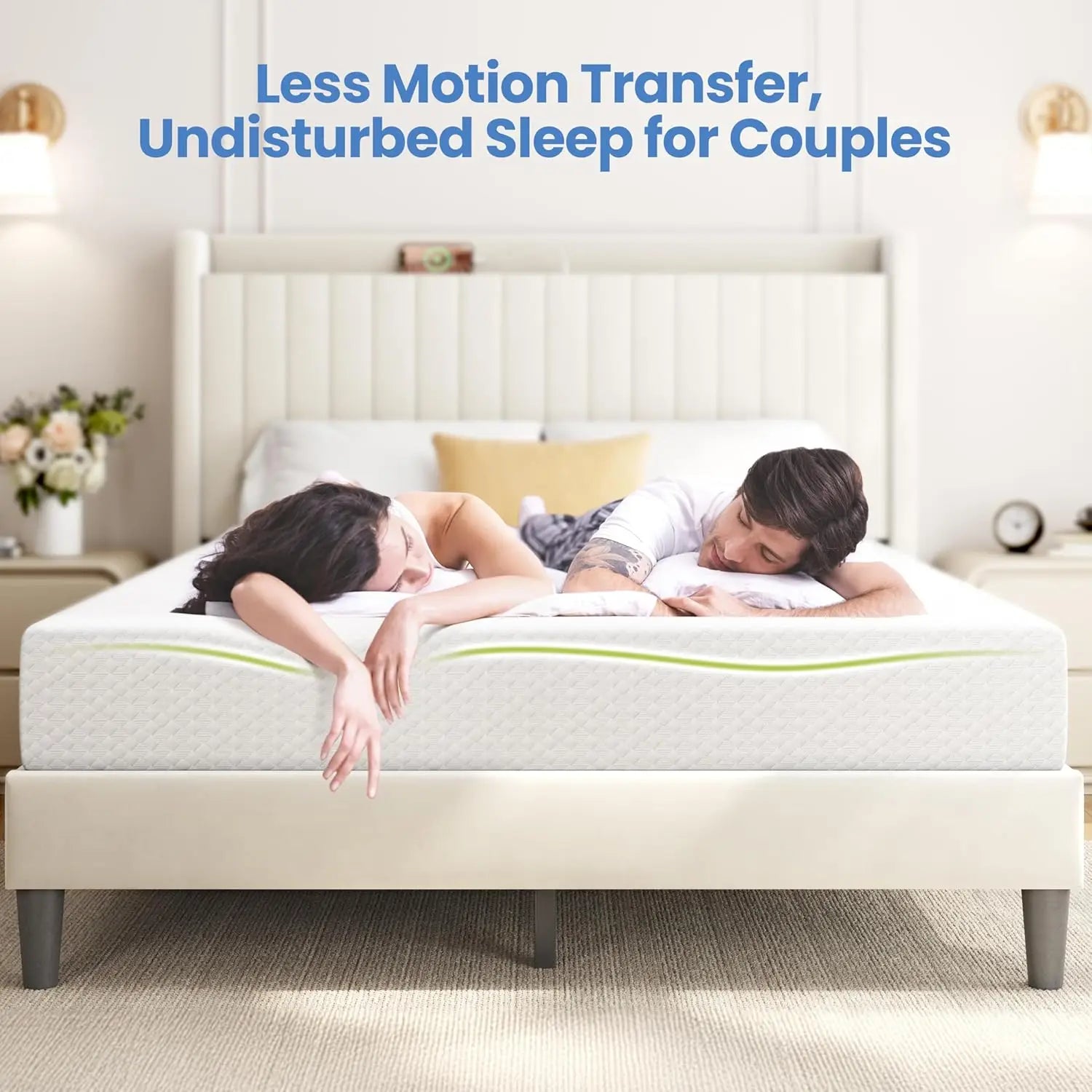 8 Inch Green Tea Gel Memory Foam Mattress – 3-Layer Cooling Foam, Medium Firmness, Multiple Sizes
