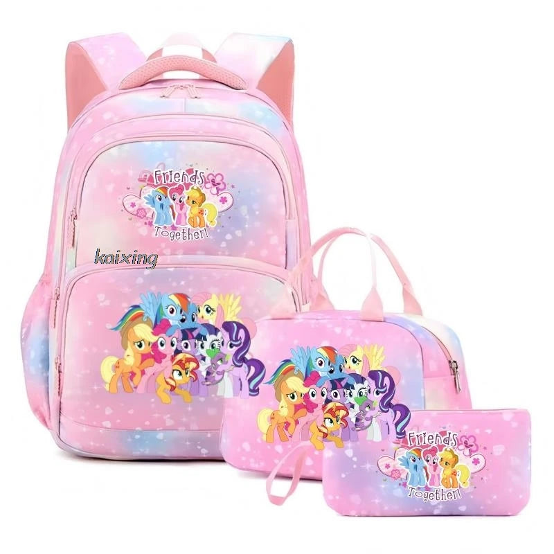 My Little Pony 3-Piece Kids Backpack Set – School Bag, Lunch Bag & Pencil Case