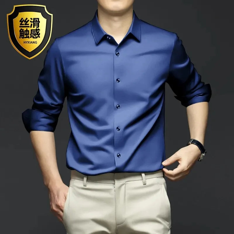 Men's Non-Iron Wrinkle-Resistant Long Sleeve Business Dress Shirt