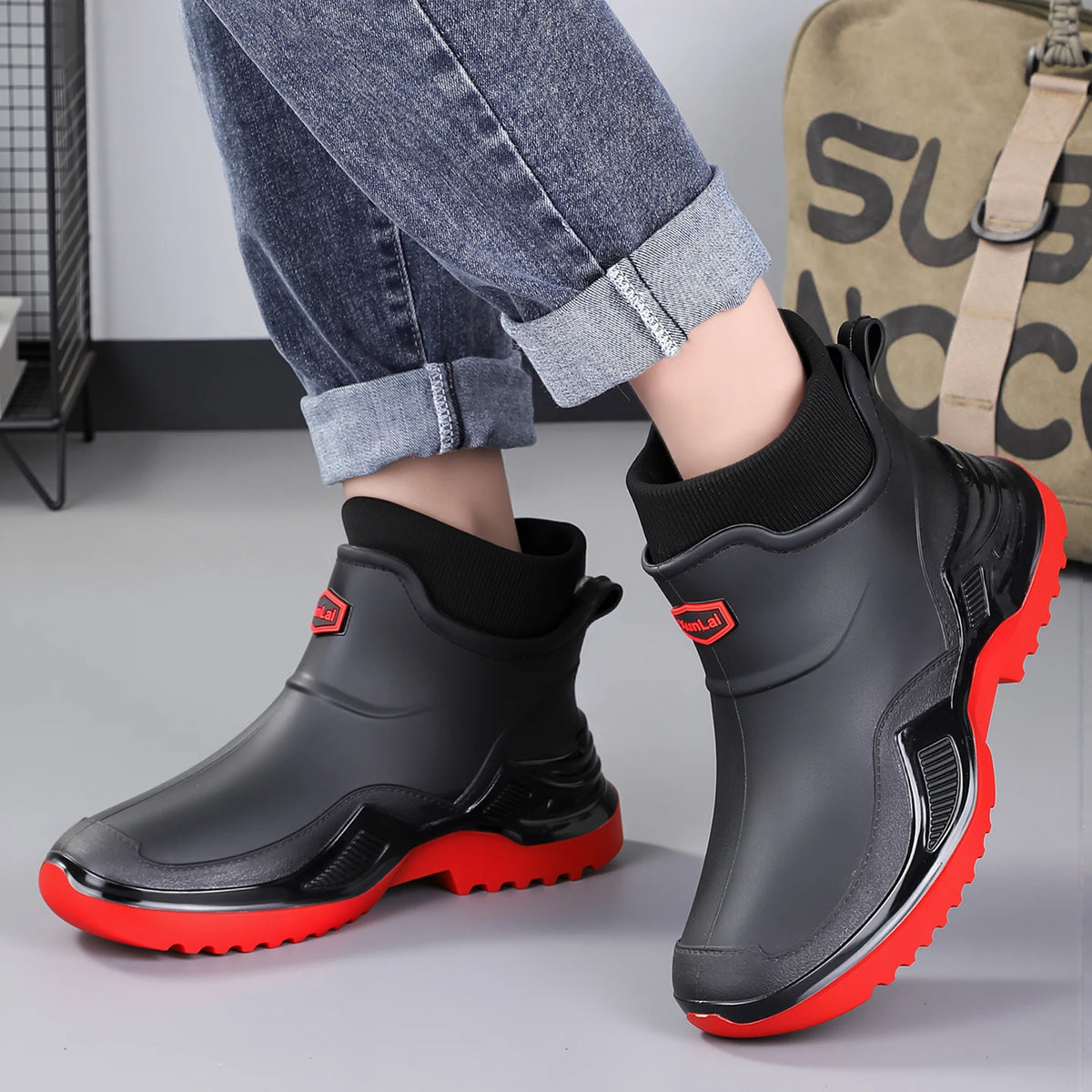 Men's Plush-Lined EVA Rain Boots