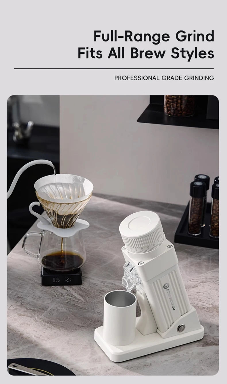 Electric Burr Coffee Grinder — 72W Conical Burr, 11+ Grind Settings, Aluminum Body