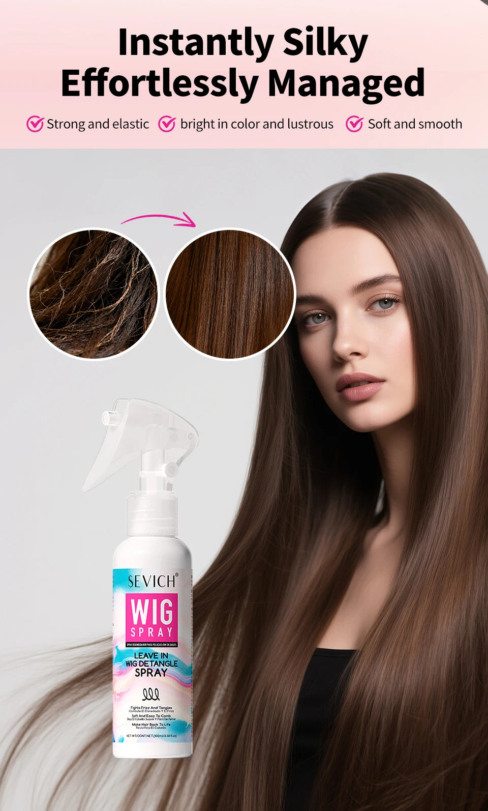 SEVICH Professional Wig Hair Care Products Wig Smoothing Keratin Hair Mask Oil Control Deep Cleansing Wig Shampoo Wig Care Spray
